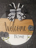 Welcome Home Handcrafted Wood Round Door Sign